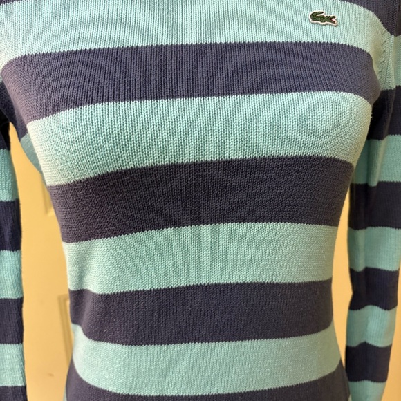 LACOSTE Blue and Teal Cotton Pullover size 36 - Picture 10 of 11